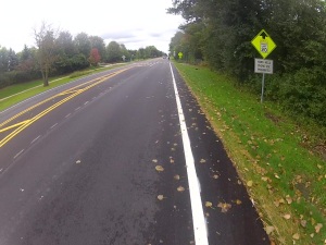 Fresh tar, new-to-me road, and obeying the rules posted.